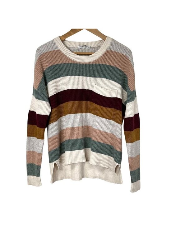 Madewell Sweaters - Madewell Walton Stripe Sweater Womens Sz S Cotton Blend Oversized Boxy Knit